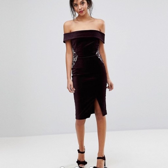 oasis metallic bardot dress